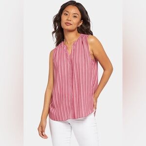NYDJ Striped Pink Sleeveless Top